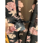 Vintage California Dynasty 2 Piece Floral Feminine Slip and Robe Set Size Small Black Photo 5