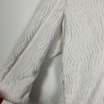 Patagonia Woman's Sz L White Faux Fur Pelage Two Button Zebra Patterned Jacket Photo 2