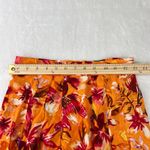 H&M  A-Line Skirt Double Slit Orange Floral‎ Long Skirt Size Small Photo 6
