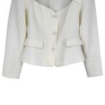 Lulus  Hulda Ivory Textured Button-Front Long Sleeve Blazer size Medium NWT Photo 5