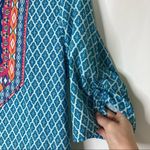 Urban Coco 3/$30 | Teal Bohemian Tassel Geometric Patterned Mini Dress S Photo 3