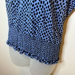 Lascana Blue Printed Smocked Wrap Look Top Size 8/10 Photo 3