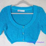 Free People New! FP Beach blue Crochet Crop Top Cardigan, women size S Photo 2