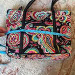 Vera Bradley Vibrant Paisley Tote Bag with Leather Trim Photo 8