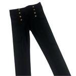 ZARA  Black High Rise Ponte Leggings Medium Gold Button Embellishments Photo 4