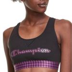 Champion Sports Bra NWT Black/Purple Logo Strappy Cutout Back Women’s Size Large Photo 0