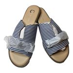Journee Collection  Lillian Blue Stripe Flat Slide Sandal Size 8 New Photo 6