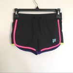 FILA  Sports Black Blue Pink Yellow Neon Trim Drawstring Compression Shorts 3” Photo 6