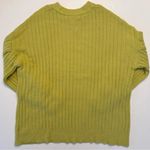 Aerie Buttercream Crewneck Sweater Ribbed Medium Batalia Green Yellow Chartreuse Photo 5