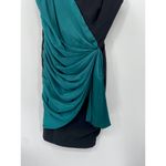 Jill Stuart Jill  Teal Green & Black Two-Tone Draped Strapless Mini Dress Size 8 Photo 3