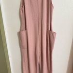 Pink Knit Oversized Baggy Jumpsuit Playsuit Pockets Small Photo 3