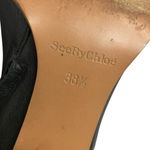 See By Chloe Keira Leather Crepe Block Heel Zip Booties Women’s 38.5 Spring Black Size 7.5 Photo 8