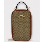 Coach 🎁New!  Micro Signature EVA Phone Crossbody in Khaki/Terracotta Msrp:$250.0 Photo 4