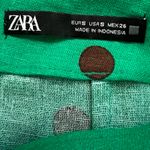 ZARA  Green Brown Polka Dot Midi Skirt Half Sleeve Top Set size S Blogger Fave Photo 3