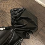 TCEC  Black leather mini dress with bubble sleeves Sz M Photo 3
