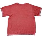 ZARA Womens Red Orange Textured Knit Sweater with Metallic Thread Size M Photo 3