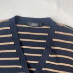 Lauren Ralph Lauren Striped V Neck Sweater Blue Photo 4