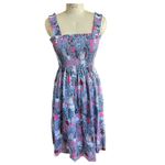 Kate Spade Garden Posy Smocked Midi Dress Cat Cactus Floral Print Size Small Photo 2