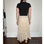 In Loom  Bohemian Tan Tiered Flowy Midi Skirt Size Small Photo 1