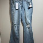Seven7  Sky Blue Distressed Flare Jeans Photo 2