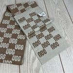 UGG  Women's Checked Graphic Logo Scarf OS Chestnut Multi $88 Photo 1