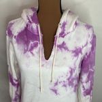 Aviator Nation  hand dyed white and purple tie dye raw neck hoodie size XS Photo 4