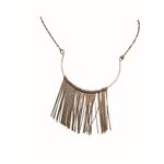 Golden needle candle long necklace and metal gold toned cuff bracelet set Photo 2