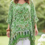 ISLAND BATIKS HAWAII Women’s Tropical Flowy Beach Cover Up Green Size undefined Photo 1