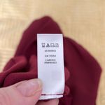 Loft szS burgundy top sheer fabric at hem neckāarm holes buttonādetail EUC Photo 9