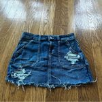 SO Distressed Denim Mini Skirt Photo 1