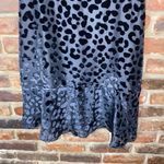 Ann Taylor NWT  Black Velvet Cheetah Leopard Sleeveless Flounce Mini Dress Size 8 Photo 3