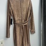 City Chic City vibe Metallic Rose Gold Bronze Dress L Photo 7