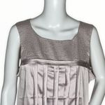 Loft Shirt Womens Large Lilac Purple Sequin Satin Blouse Pleats Party Cocktails Photo 3