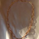 Boutique Gold 18 Inch Textured Paperclip Chain Necklace  Photo 0