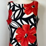 Alyx Red Black White Floral Sleeveless Midi Dress Women’s Size 12 Photo 1