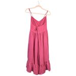 J.Crew  Drapery Spaghetti-Strap Dress Size 4 Bright Pink G2885 Ruffle Feminine Photo 3