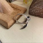 Boho Adjustable Pearl and Turquoise silver ring adjustable Blue Photo 3