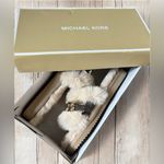 Michael Kors  Beige Fur Slippers with Gold Chain Photo 1