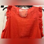 Free People We the Free Orange Ruffled Embroidered Boho Top, sz. Large EUC! Photo 5