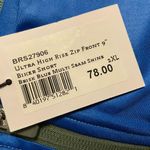 Bandier NWT  Ultra High Rise Zip Front 9” Biker Shorts Blue Size 2XL Photo 1