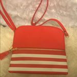 Striped Red and White Crossbody Bag Photo 0