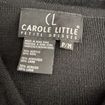 Vintage Carole Little Long Sweater Dress Size MP Black Embroidered Knit Floral Photo 3