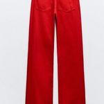 ZARA  Red Mid Rise Straight Leg Jeans Z1975 Premium Denim SZ 4
New Without Tags Photo 0