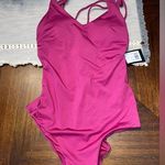 New size small woman’s one piece dark pink swimsuit Photo 0