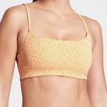 Athleta  Scoop Jacquard Swim Bikini Top Yellow White‎ Print Size Small Photo 0