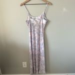 Sophia By Delicates Vintage Sheer Maxi Nightgown Small Paisley Chiffon Satin Purple Photo 6