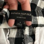 Banana Republic  Factory Hayden Pant Black & White Checkered Linen Blend Size 8 Photo 4