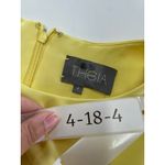 Theia Dress‎ Womens 4 Yellow Lemon Ruffle Hem Crepe Asymmetrical Sheath Photo 4