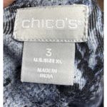 Chico's  Boat Neck Casual Pullover‎ Top Blue Snakeskin XL 100% Pima Cotton Photo 4