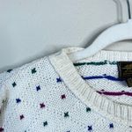 Eddie Bauer Vintage 1980s  Sweater Polka Dot Cream Multi Color Women's Large Photo 3